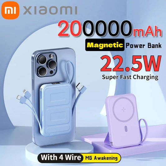 Wireless Power Bank 200000mAh (with Kickstand and multicable)