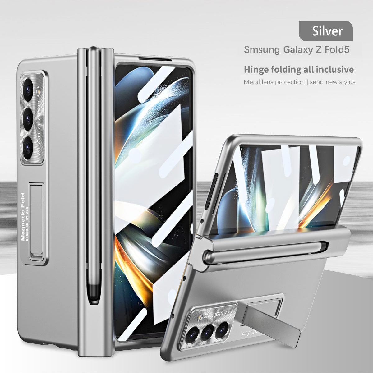 Magnetic Hinge Bracket Anti-fall Case With Stylus For Samsung Galaxy Z Fold 5/4/3