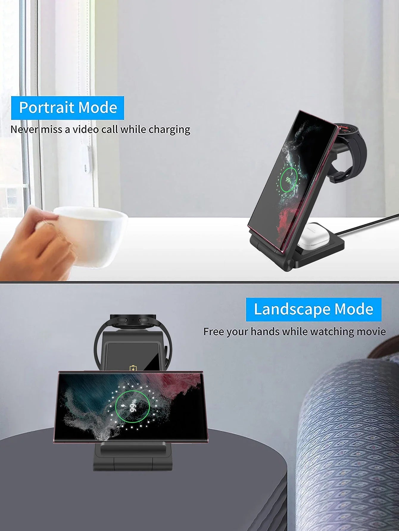 3 in 1 Wireless Charger for Samsung Galaxy Series and Watch